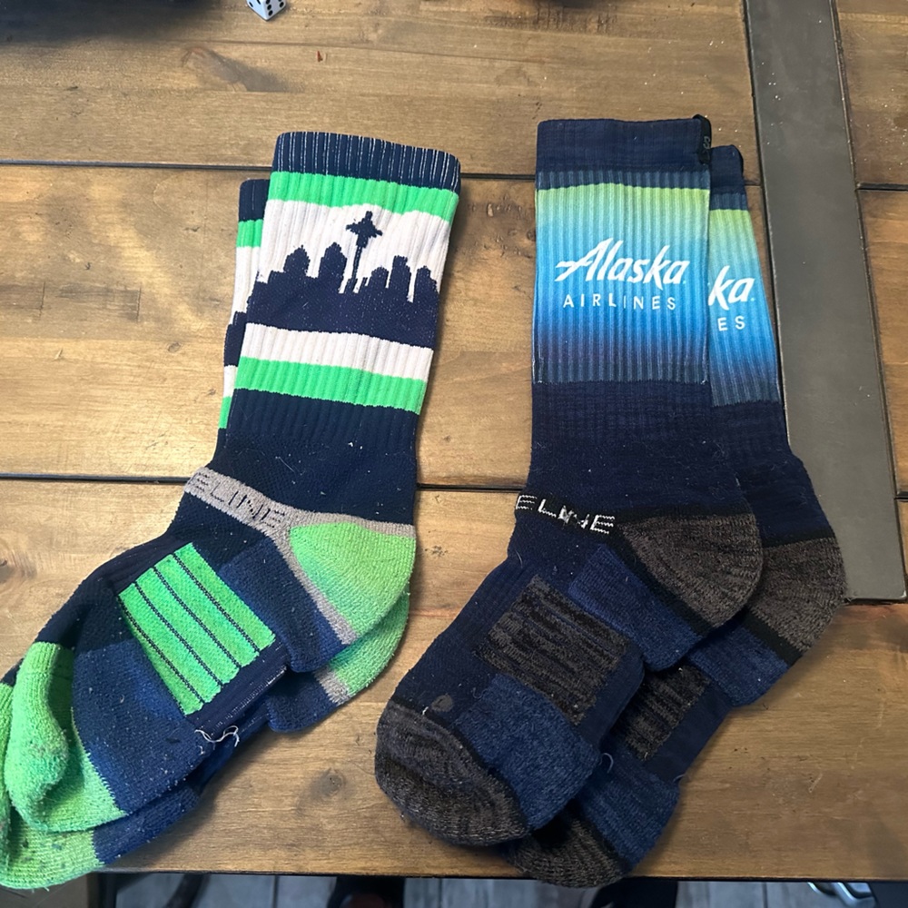 Alaska Airlines & Seattle Strideline socks lot